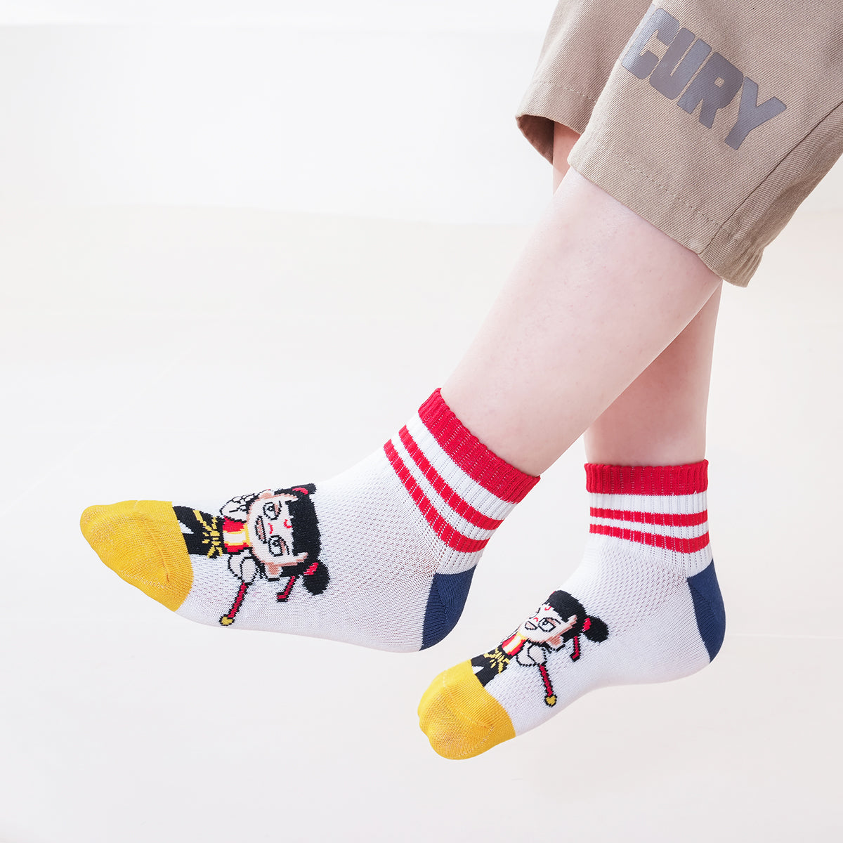 (ZJD‑1508) Nezha Breathable Mesh Kids Socks – 5‑Pair Pack