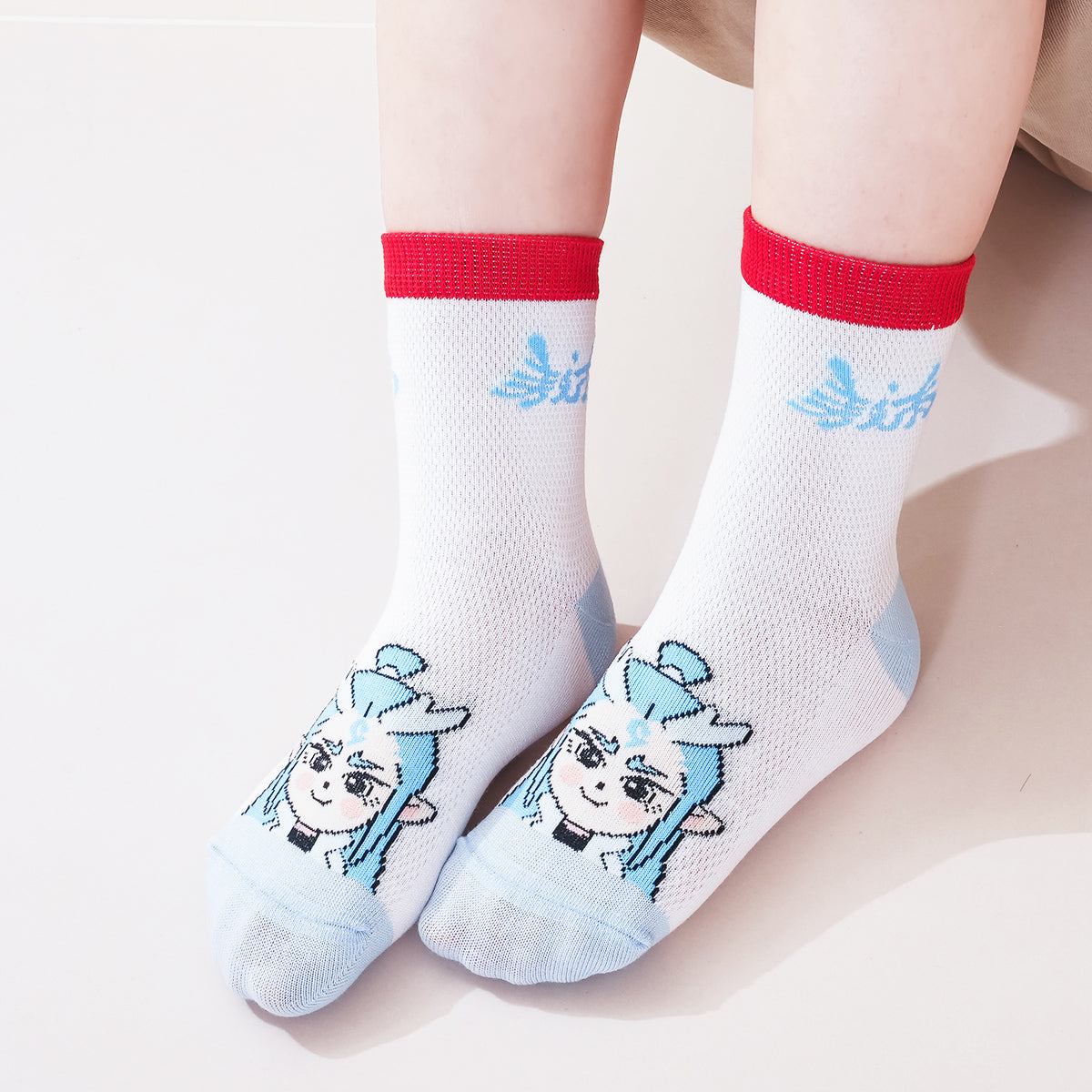 (ZJD-2509) Nezha & Ao Bing Mesh Socks for Kids – 5-Pair Character Set