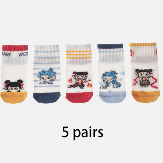 (ZJD-1509) Mythic Heroes Mesh Socks for Kids – 5-Pair Pack